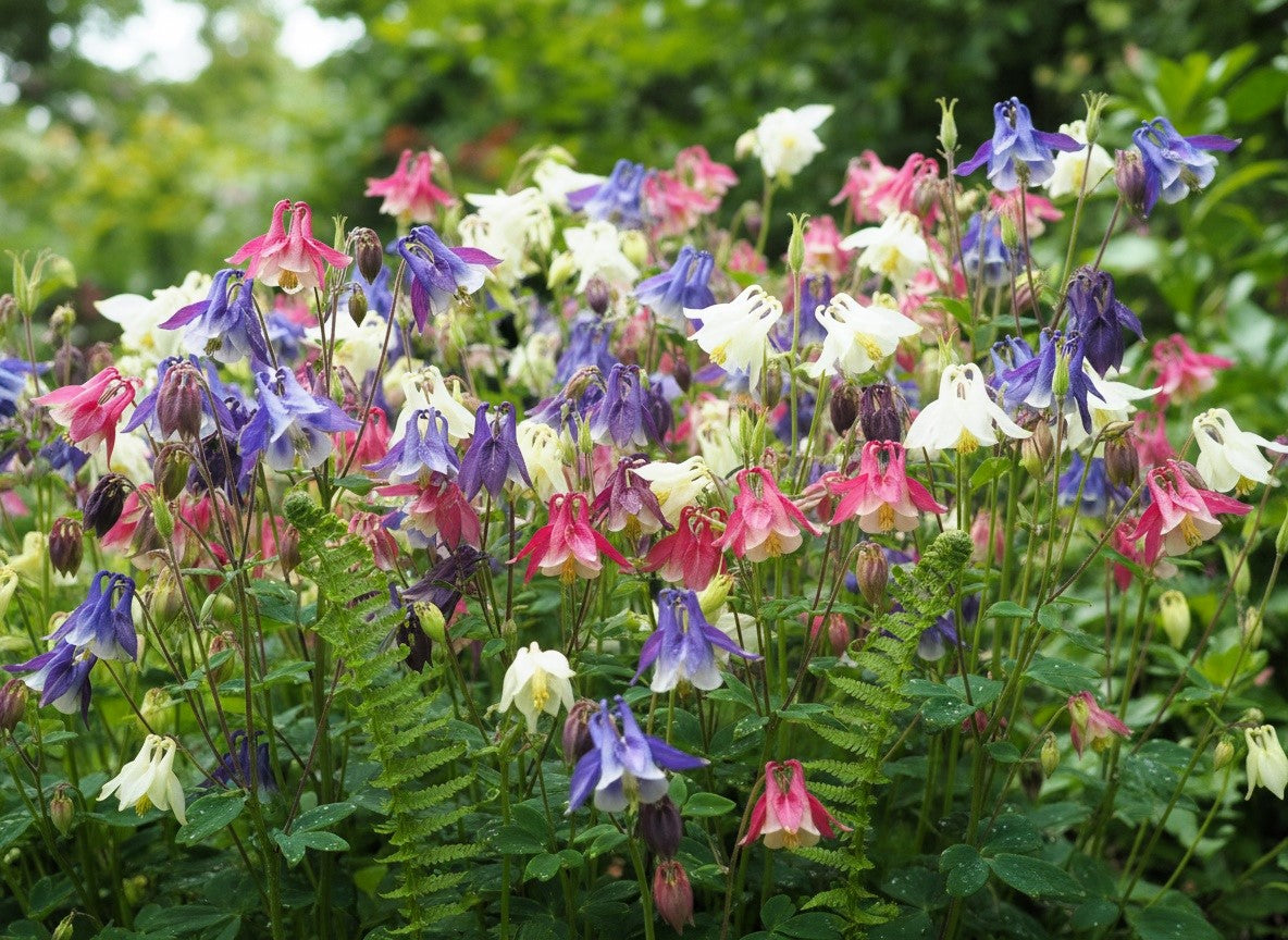 planting columbine flower seeds 100 MIXED EUROPEAN COLUMBINE Aquilegia Flower Seeds