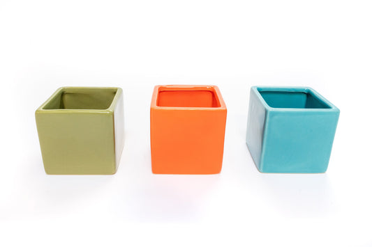 Ceramic Cube Container - Choose Your Color