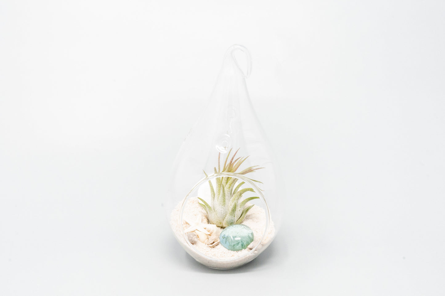 SALE - Set of 3 Teardrop Beach Terrariums with White Sand