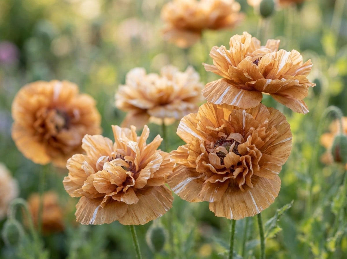 peony flower seeds 100 Flemish Antique PEONY POPPY MIXED Colors Papaver Peoniflorum Flower Seeds