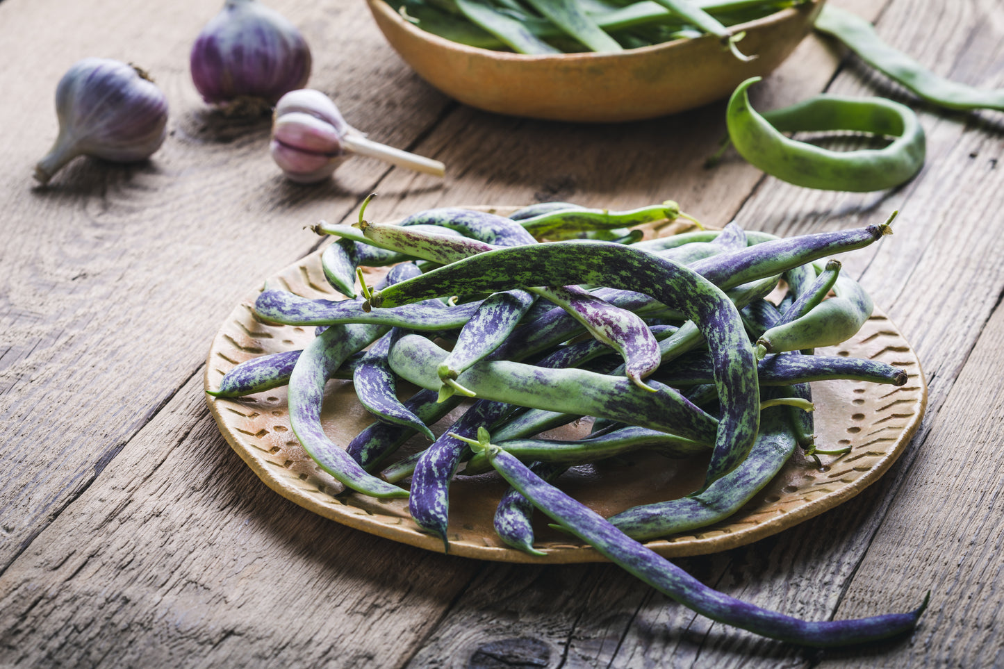 50 RATTLESNAKE POLE BEAN Stringless Purple Phaseolus Vulgaris Vegetable Seeds