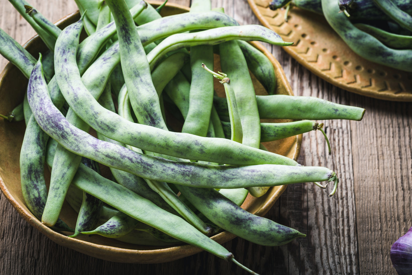 50 RATTLESNAKE POLE BEAN Stringless Purple Phaseolus Vulgaris Vegetable Seeds