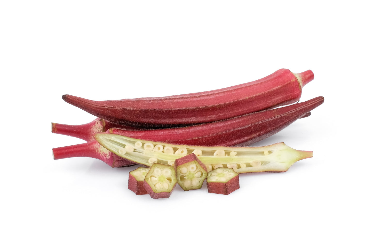 150 RED BURGUNDY OKRA Abelmoschus Esculentus Vegetable Seeds