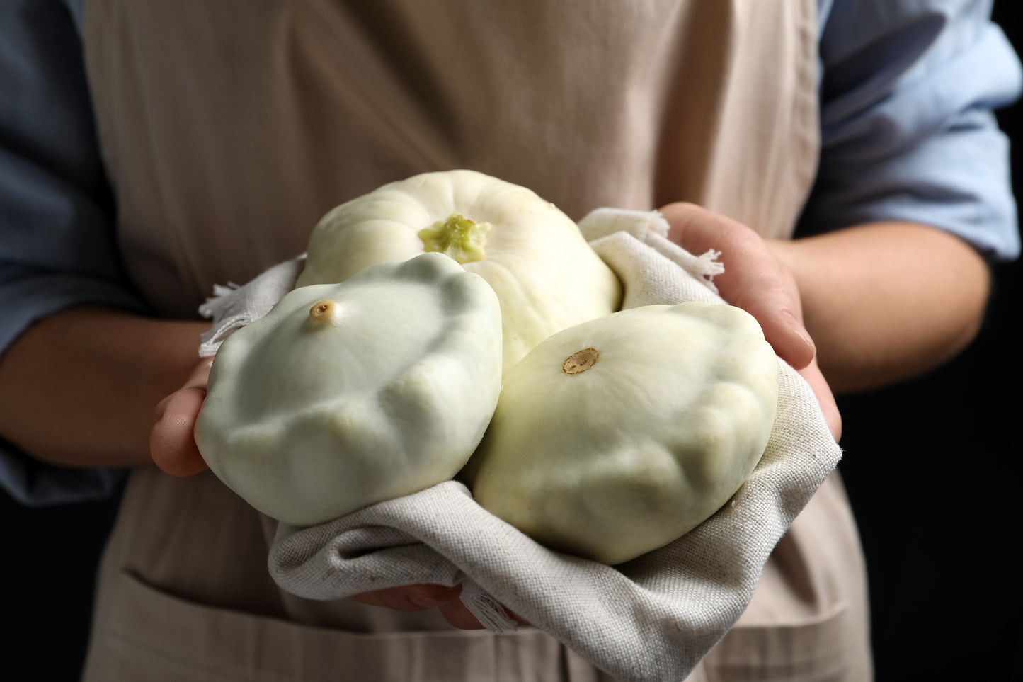 50 WHITE Bush SCALLOP SQUASH (Patty Pan / Paty Pan / Squanter Squash) Summer Cucurbita Pepo Vegetable Seeds