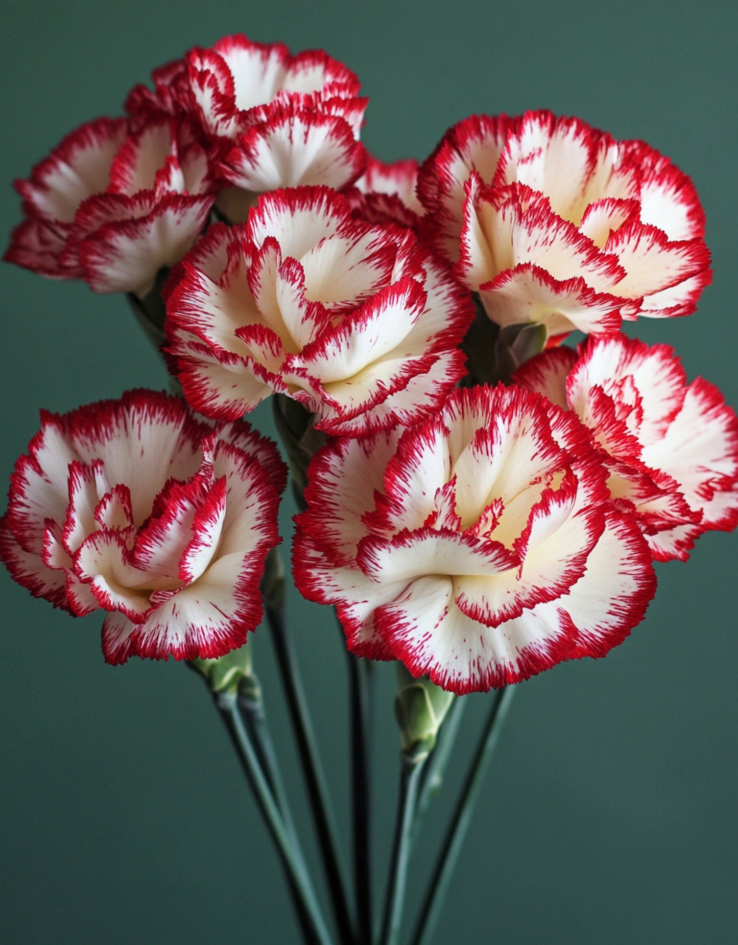 50 Avranchin RED & WHITE CARNATION Dianthus Caryophyllus Chabaud Flower Seeds