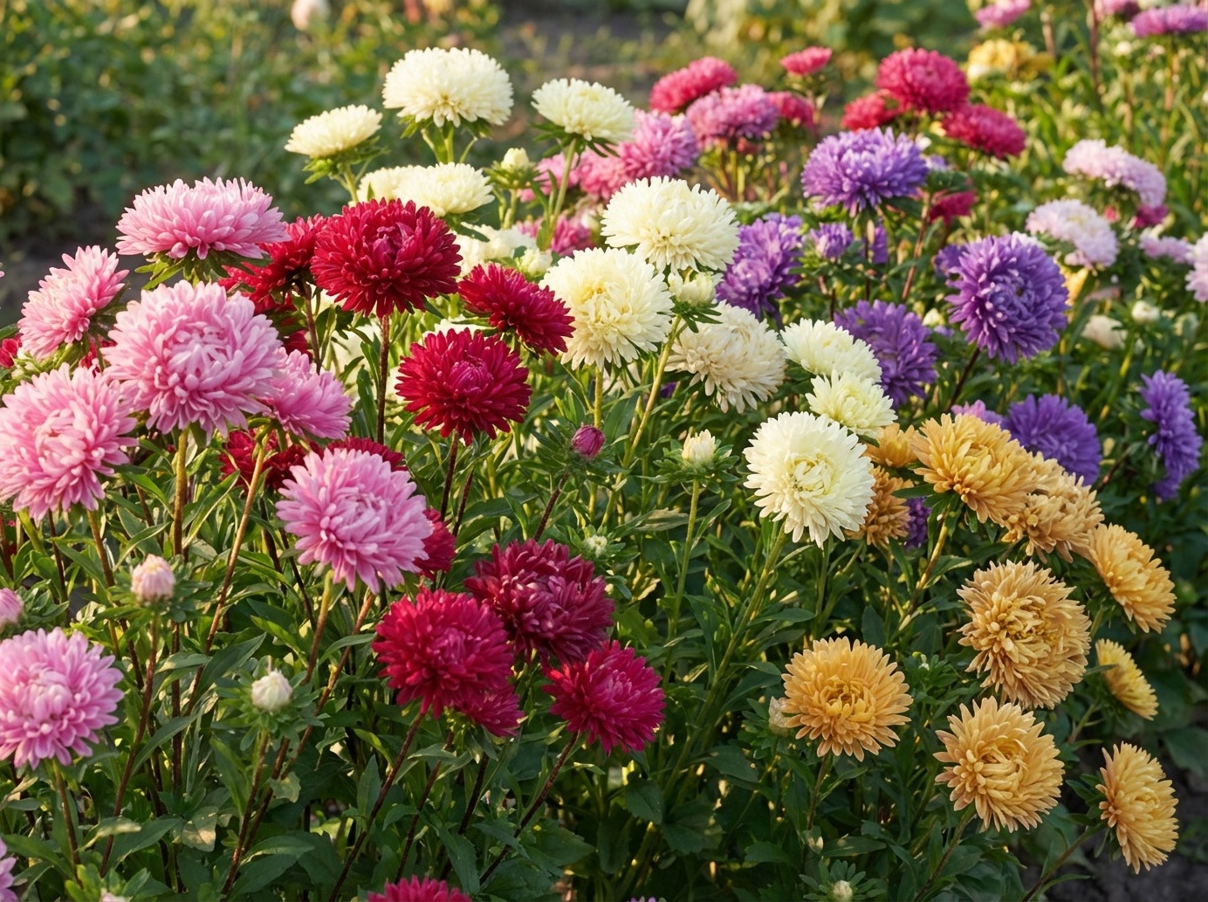 ピオニーシャクヤク　カンサスとサラベルチュール 30 MIXED PAEONY ASTER Callistephus Duchess Peony Red Pink White