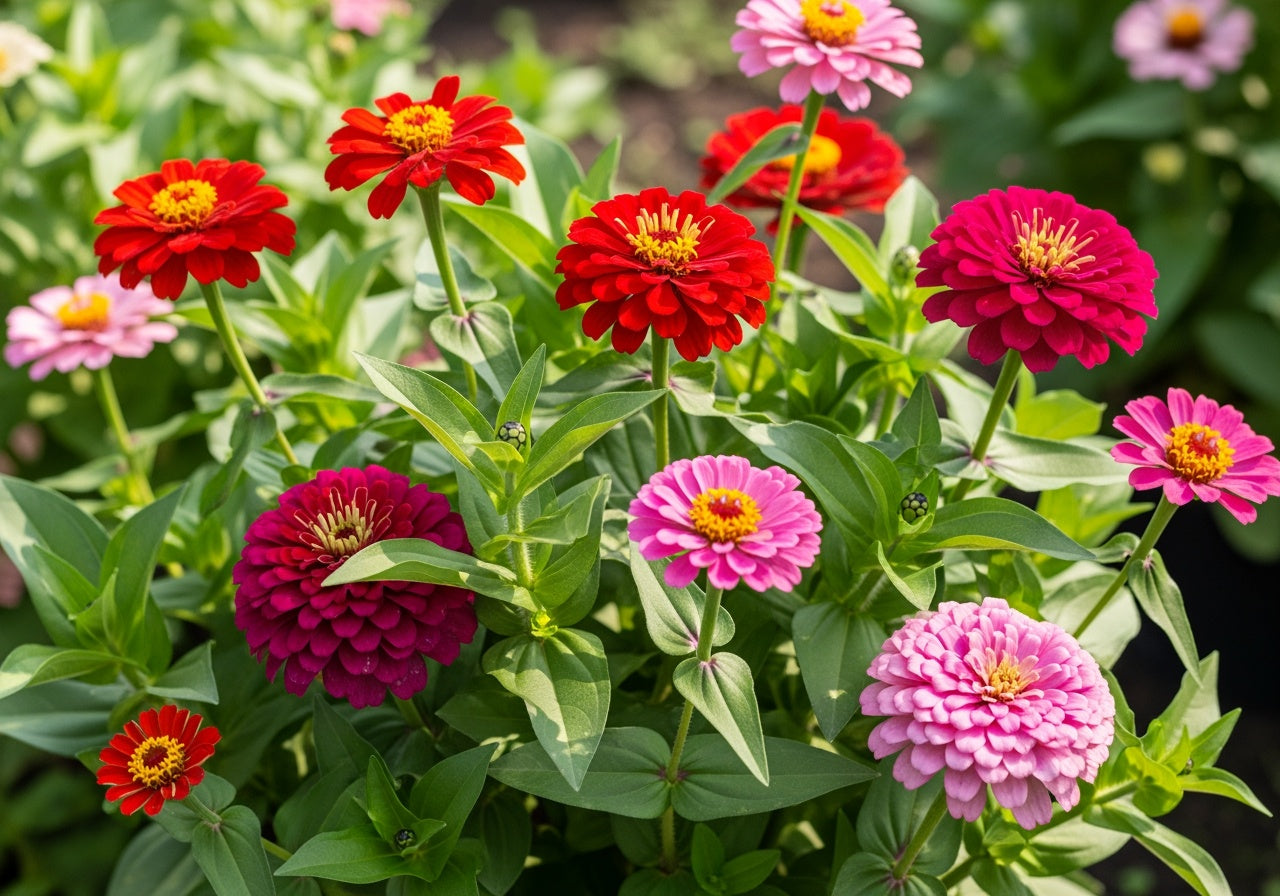 250 EXQUISITE ZINNIA Elegans Changes Color Red - Hot Pink Pale Pink Flower Seeds