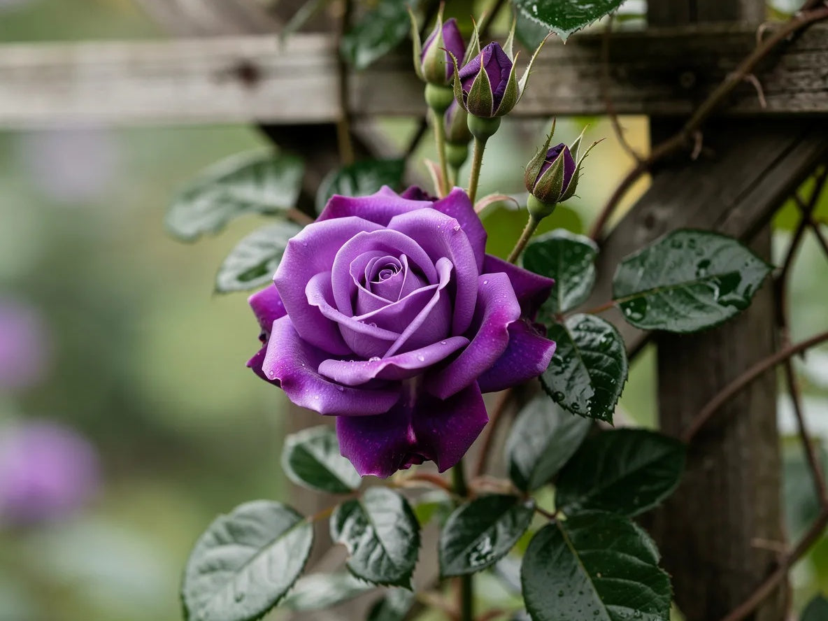 climbing rose plant seeds 5 PURPLE CLIMBING ROSE Rosa Bush Vine Climber Fragrant Butterfly Flower Seeds