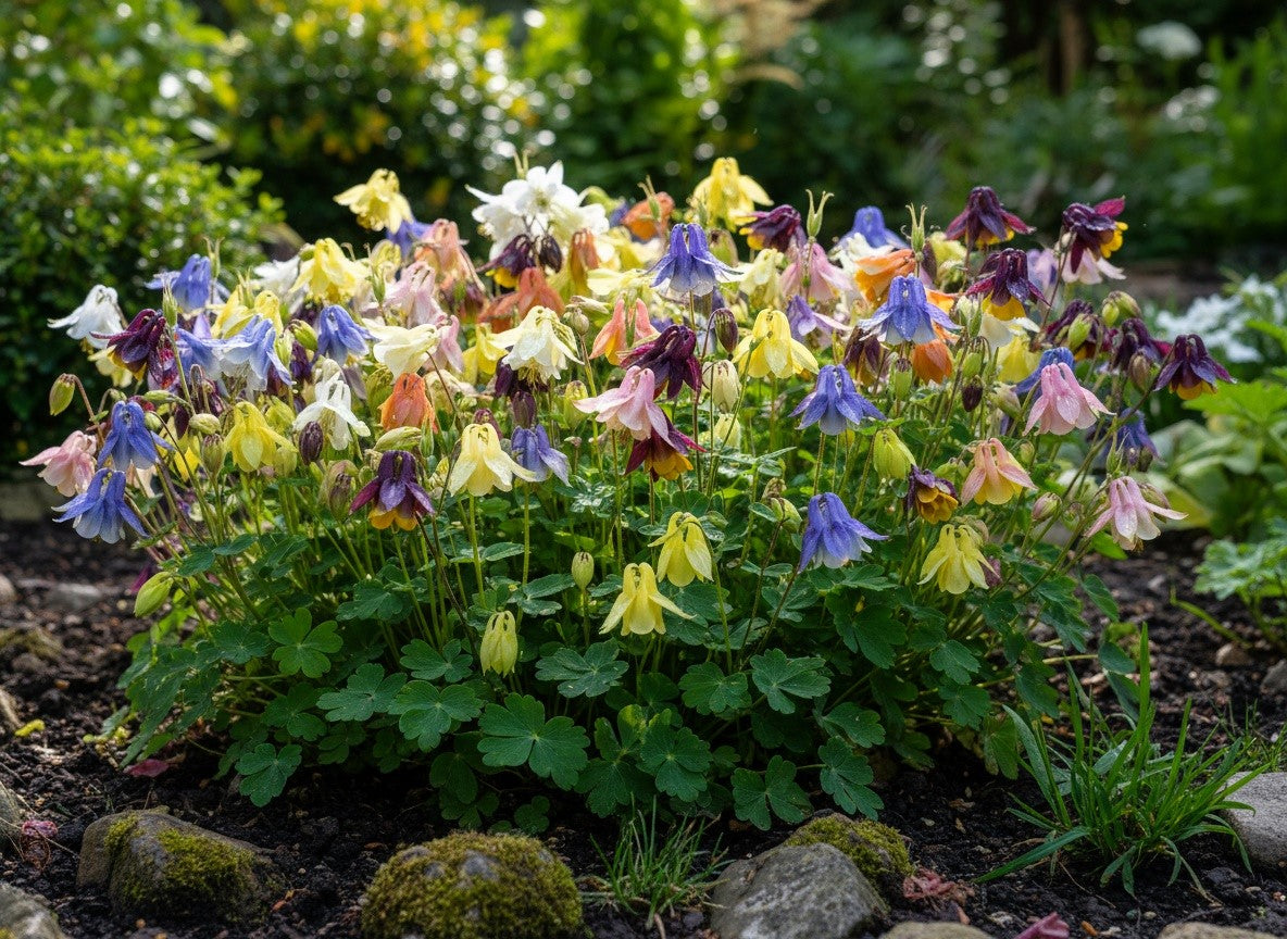 100 DWARF COLUMBINE MIX Aquilegia Vulgaris Mixed Colors Flower Seeds