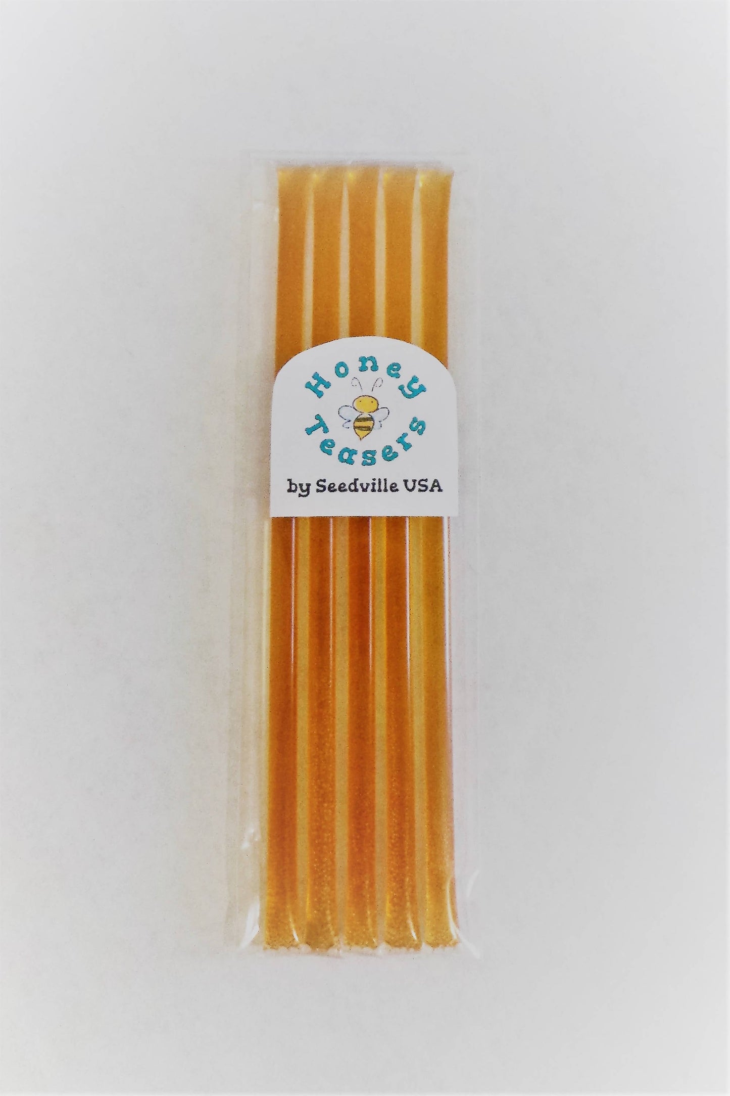 5 Pack RASPBERRY HONEY TEASERS Natural Honey Snack Sticks Honeystix Straws